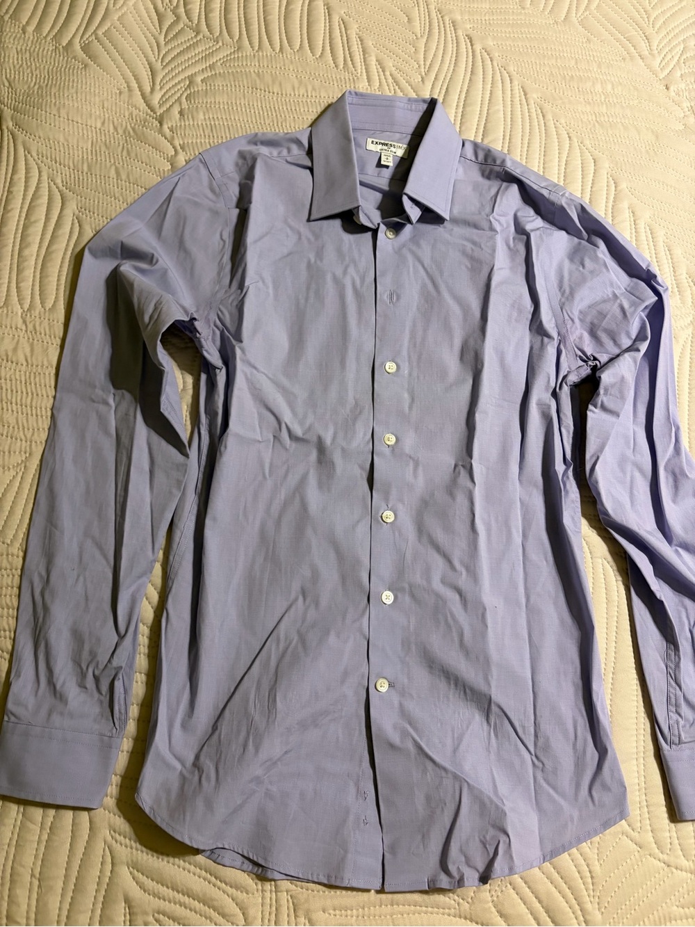 Express Men's Light Purple Dress Shirt - Classic Button-Front